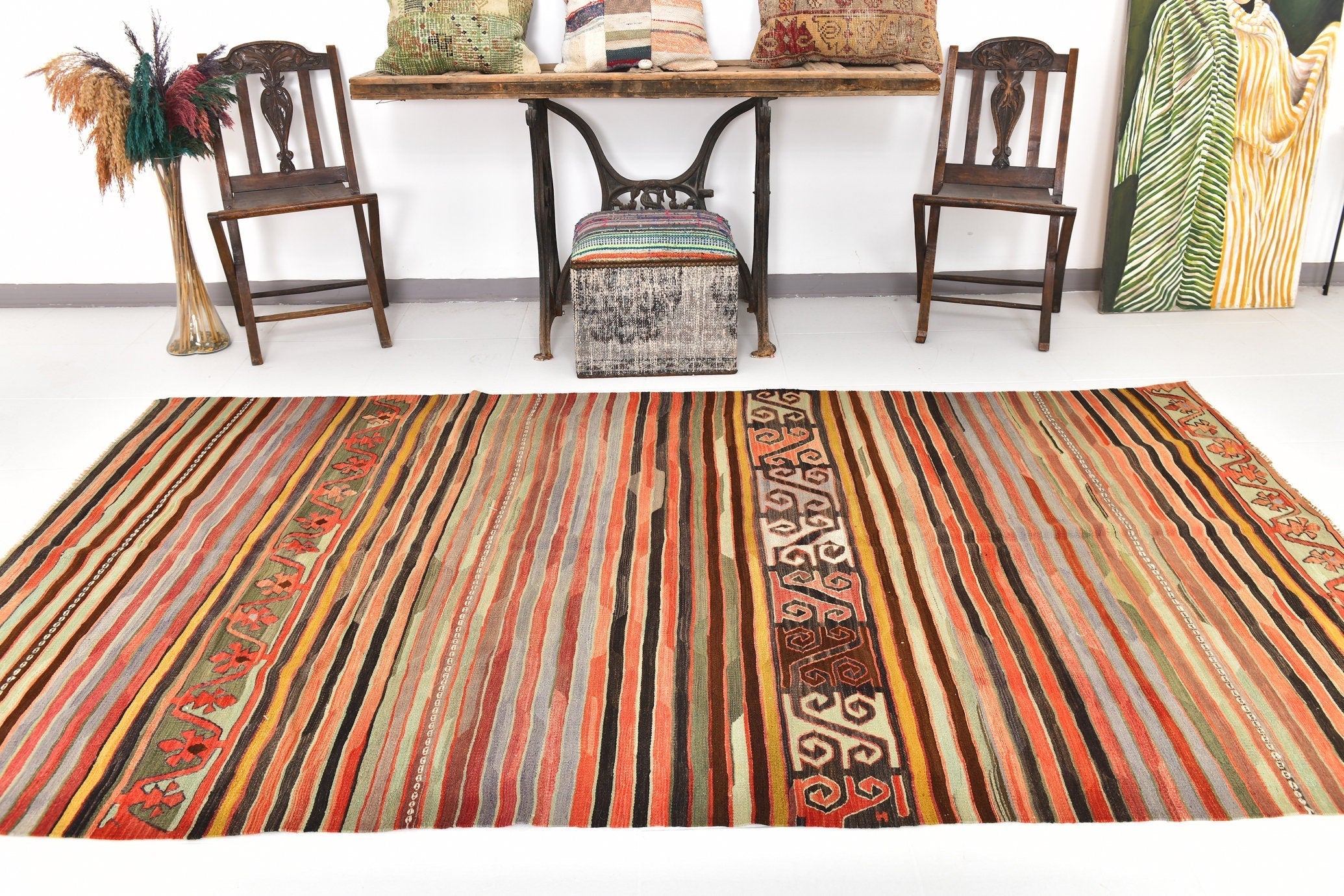 Vintage Kilim Anatolian 5’3’’ x 9’7’’ ft