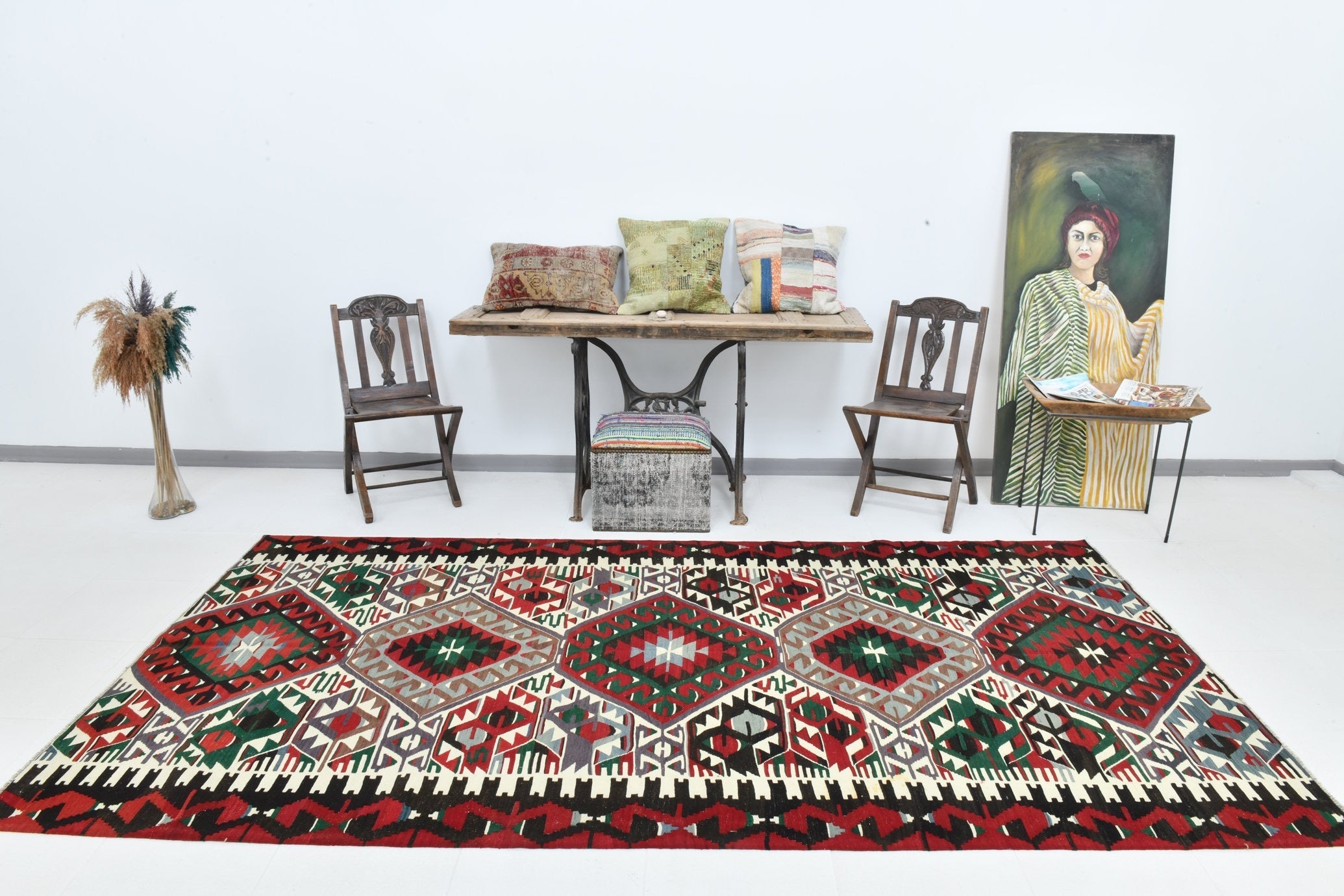 Vintage Kilim Anatolian 5'4" x 10'6" ft