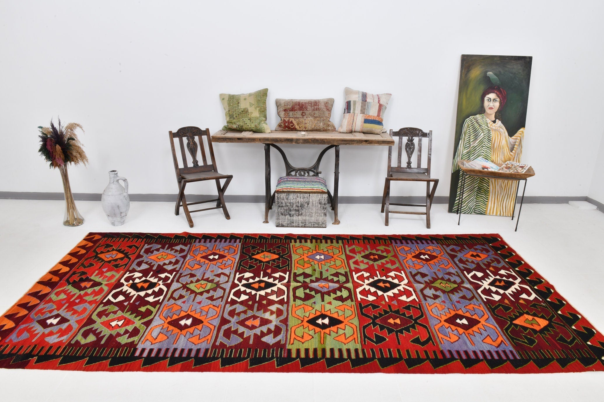 Vintage Kilim Anatolian 5’4’’ x 11’7’’ ft