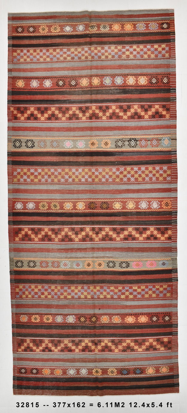 Vintage Kilim Anatolian 5’4’’ x 12’4’’ ft