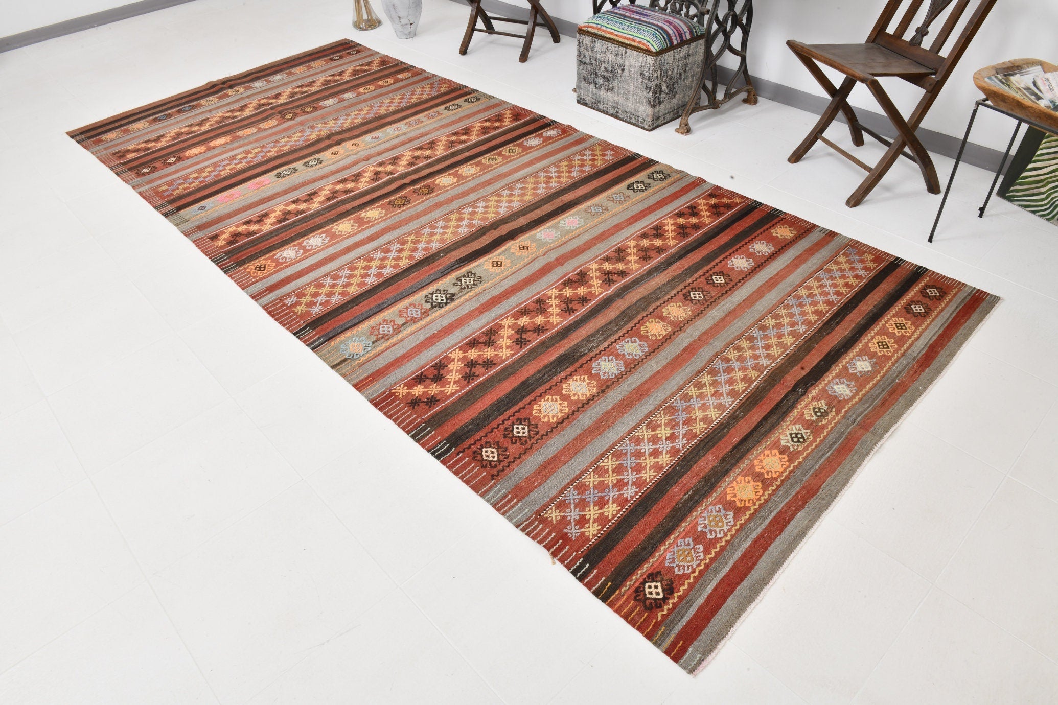 Vintage Kilim Anatolian 5’4’’ x 12’4’’ ft