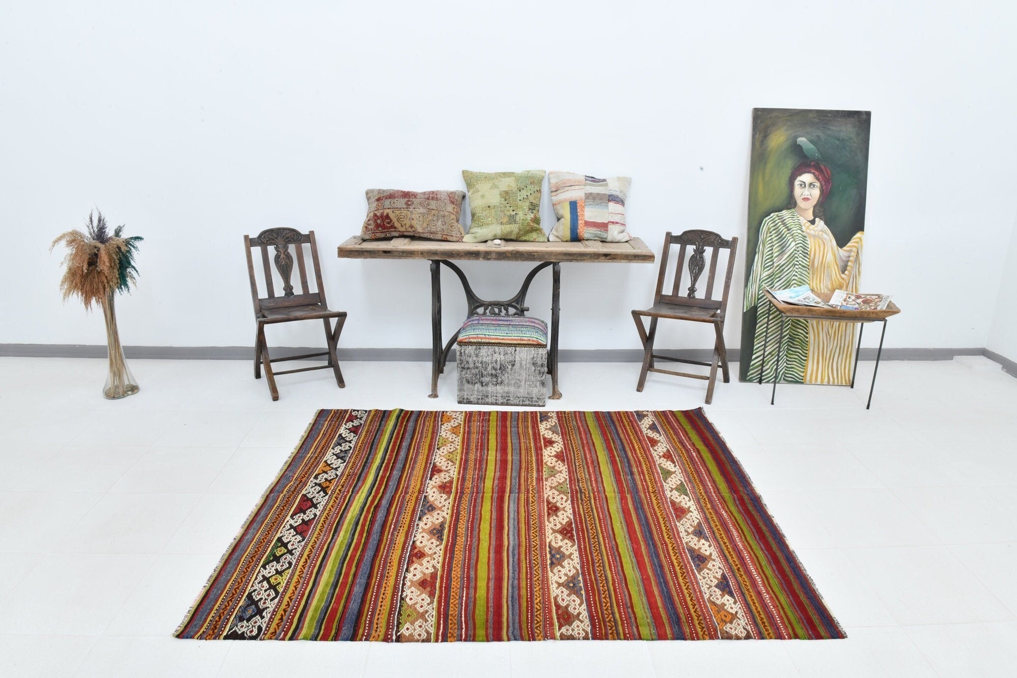 Vintage Kilim Anatolian 5'4" x 6'7" ft