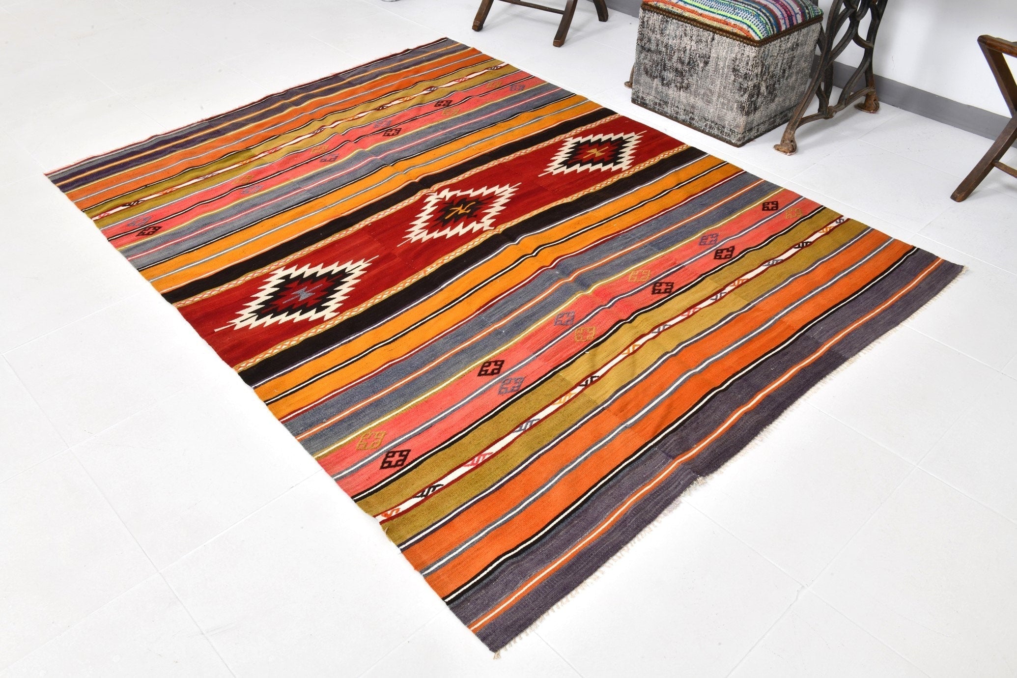 Vintage Kilim Anatolian 5'4" x 7'1" ft