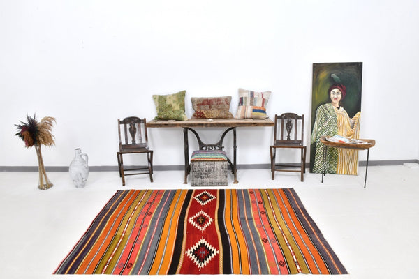 Vintage Kilim Anatolian 5'4" x 7'1" ft