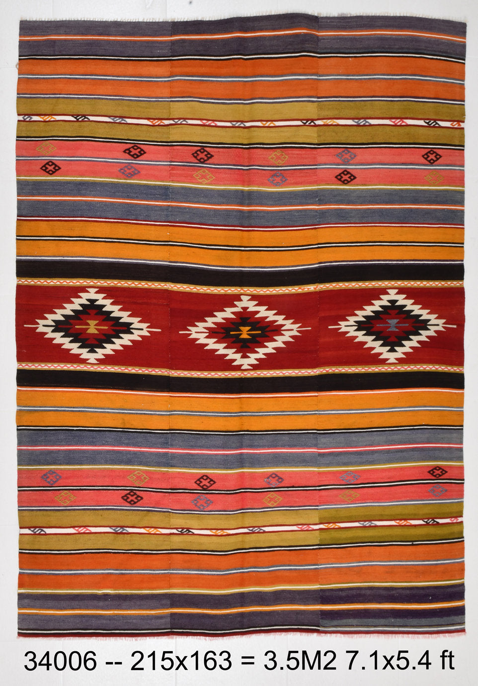 Vintage Kilim Anatolian 5'4" x 7'1" ft