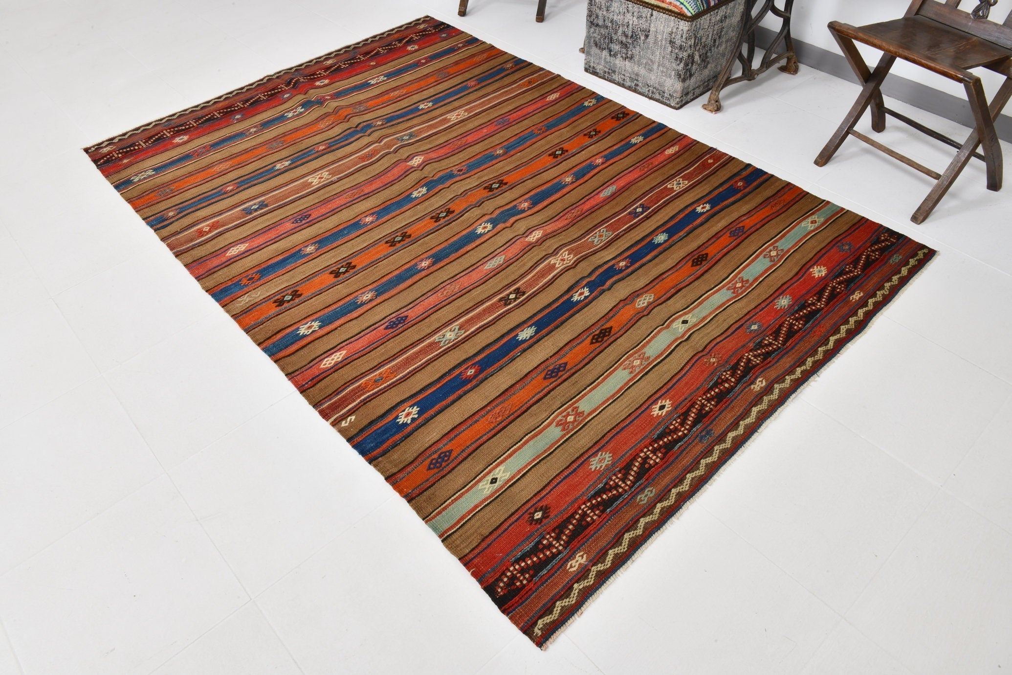 Vintage Kilim Anatolian 5'4" x 7'11" ft