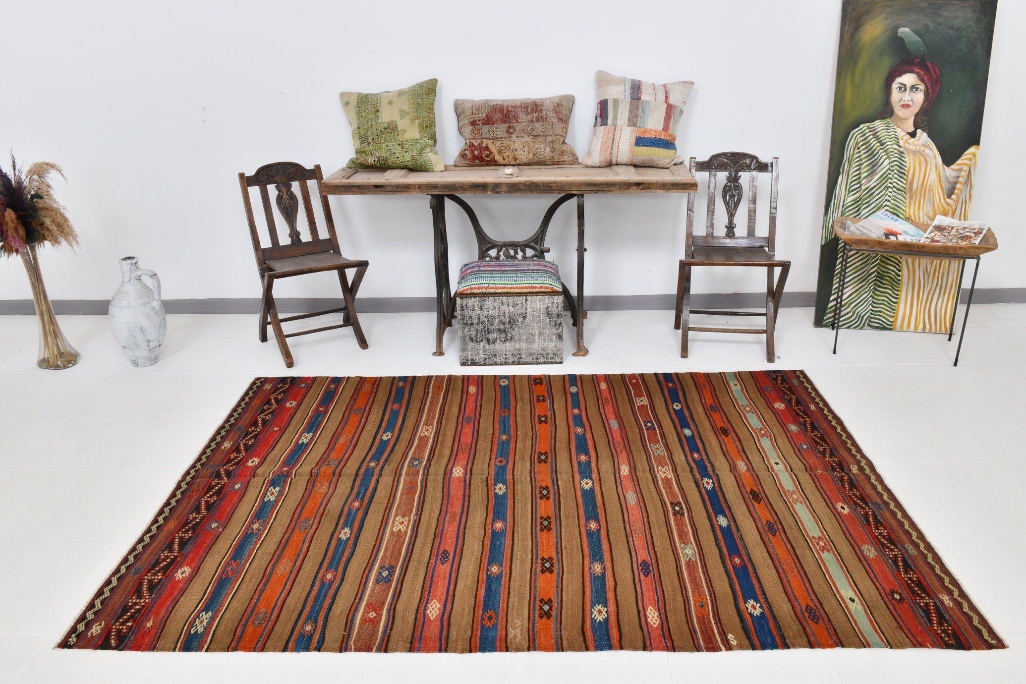 Vintage Kilim Anatolian 5'4" x 7'11" ft