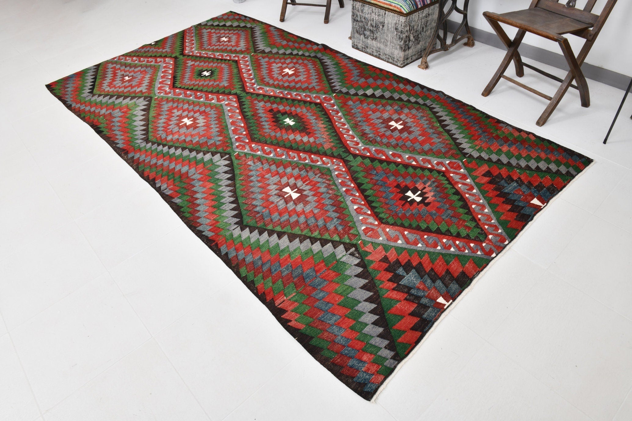 Vintage Kilim Anatolian 5'4" x 9'11" ft