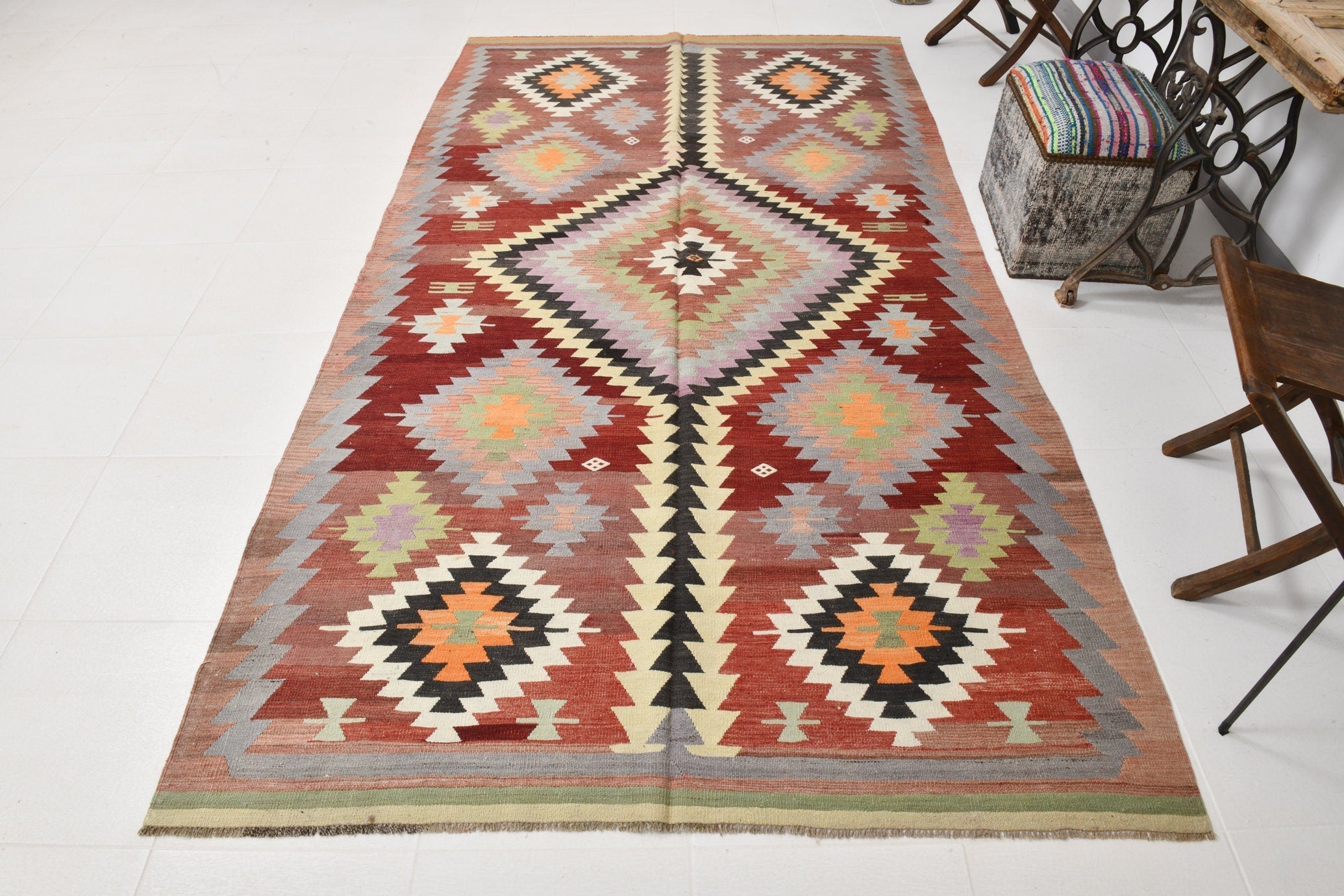 Vintage Kilim Anatolian 5'4" x 9'8" ft