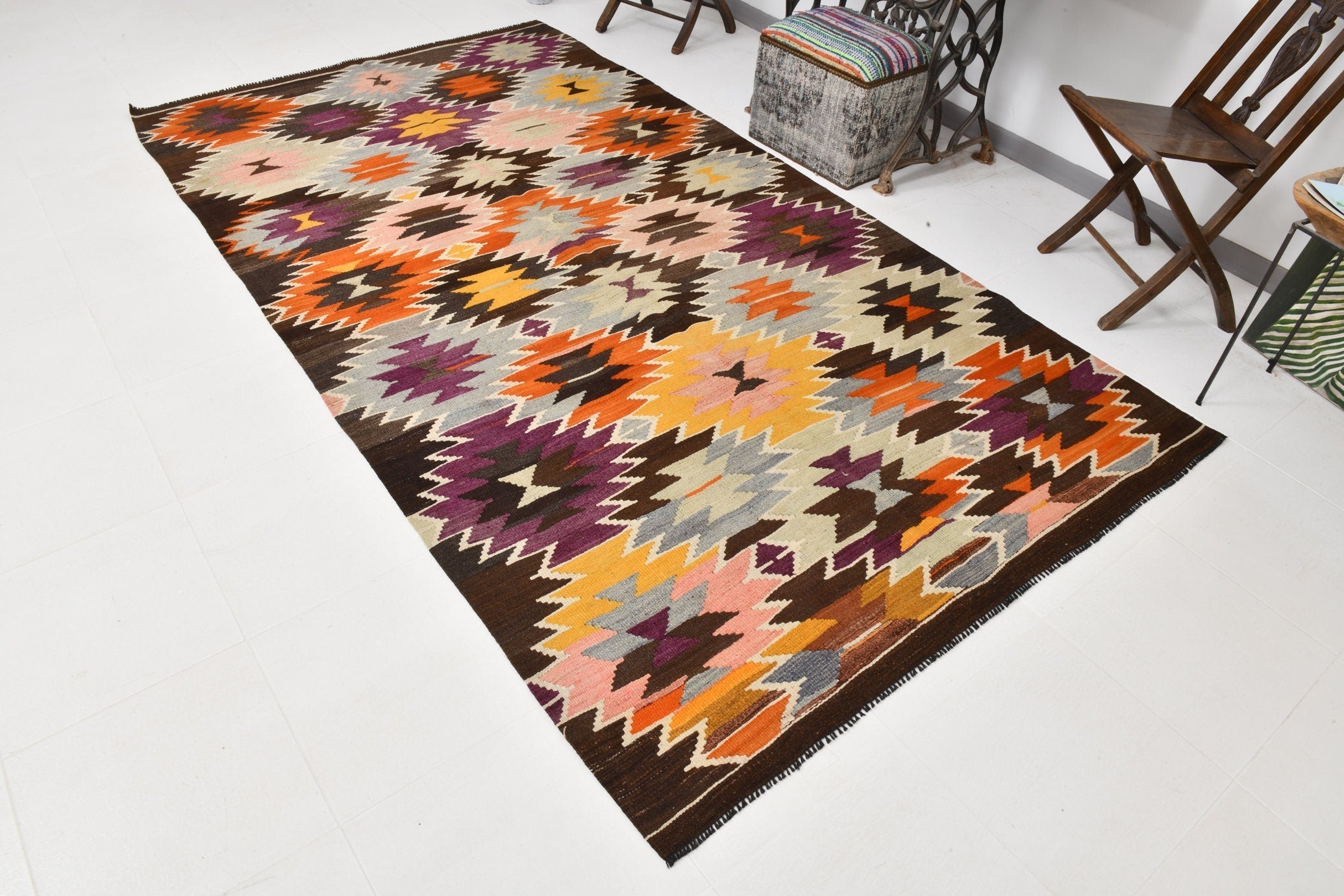 Vintage Kilim Anatolian 5'5" x 10'0" ft