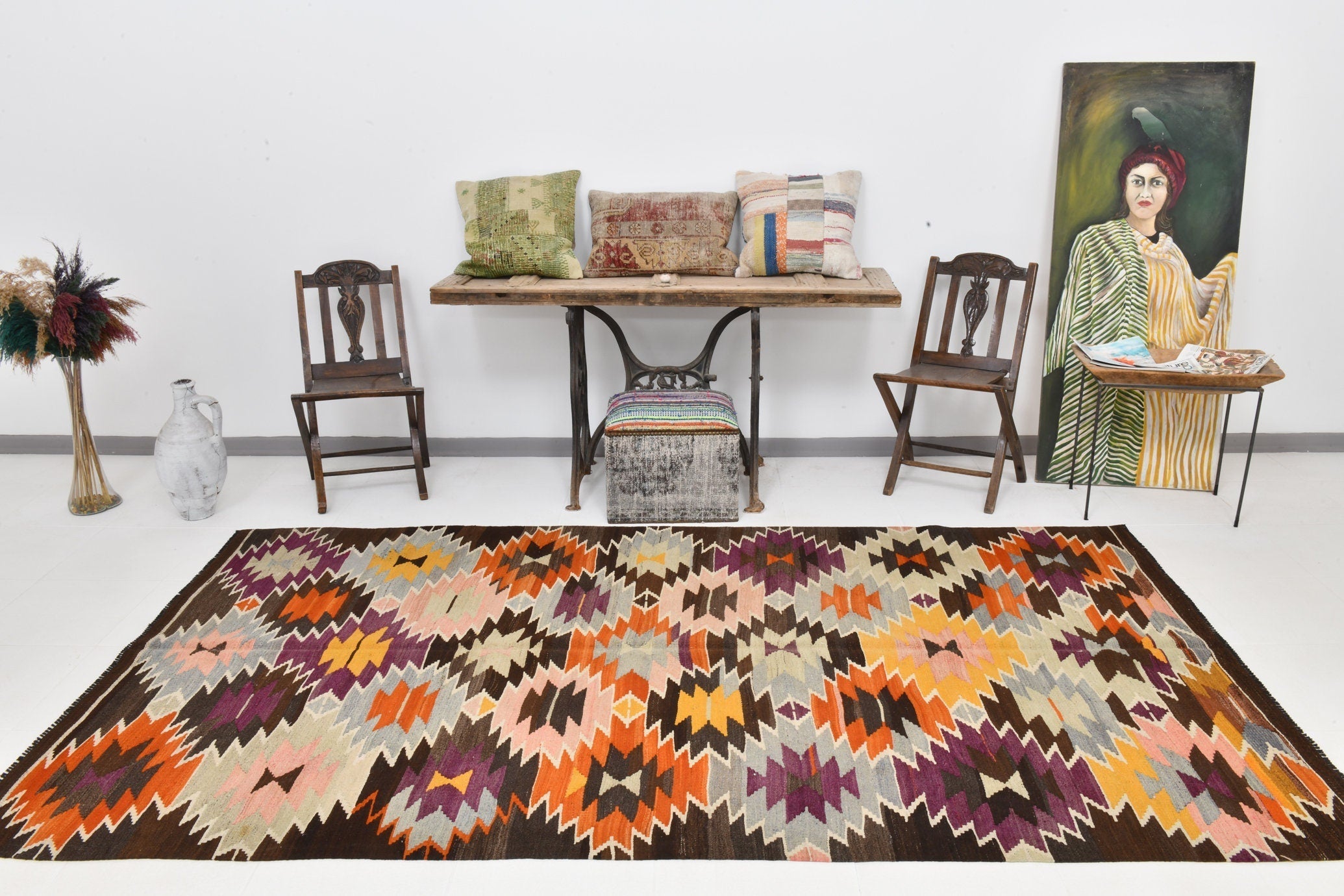 Vintage Kilim Anatolian 5'5" x 10'0" ft