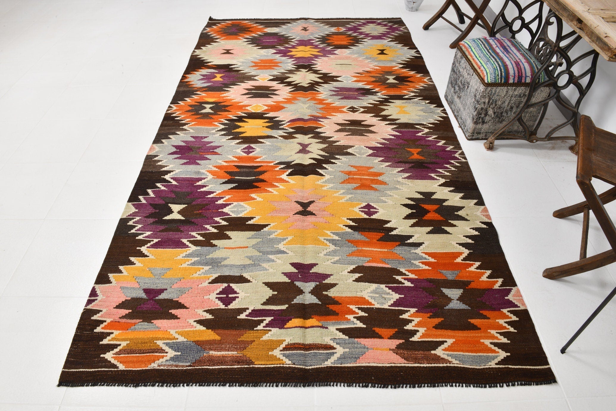 Vintage Kilim Anatolian 5'5" x 10'0" ft