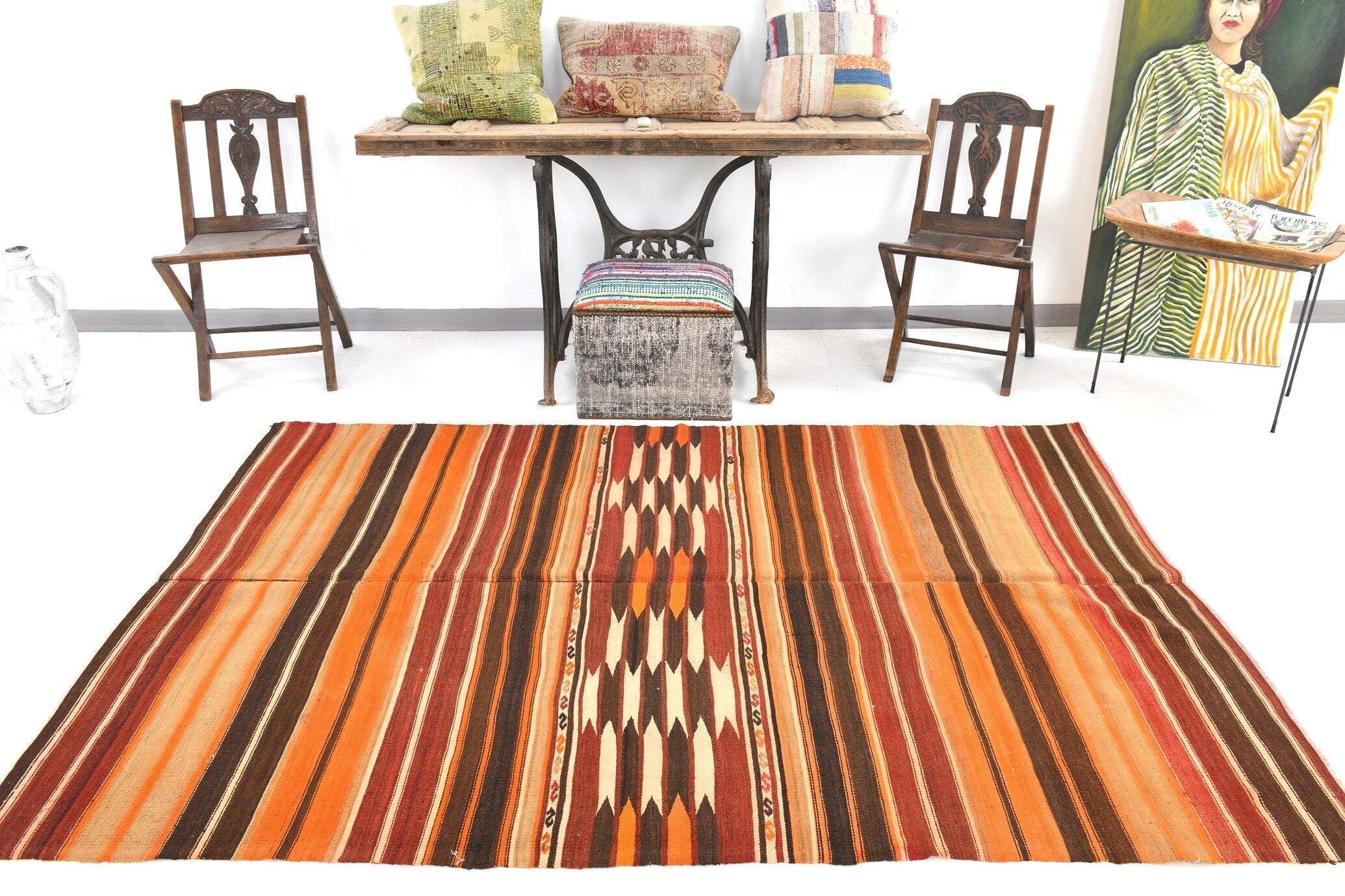 Vintage Kilim Anatolian 5'5" x 7'10" ft