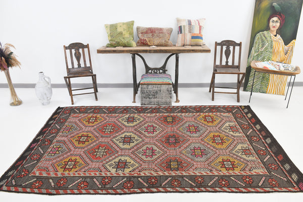 Vintage Kilim Anatolian 5'5" x 9'1" ft
