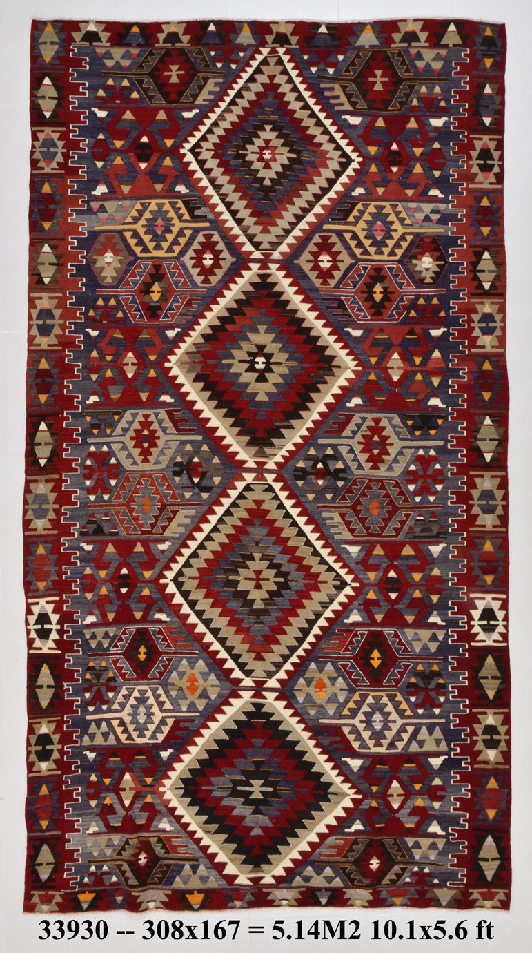Vintage Kilim Anatolian 5'6" x 10'1" ft