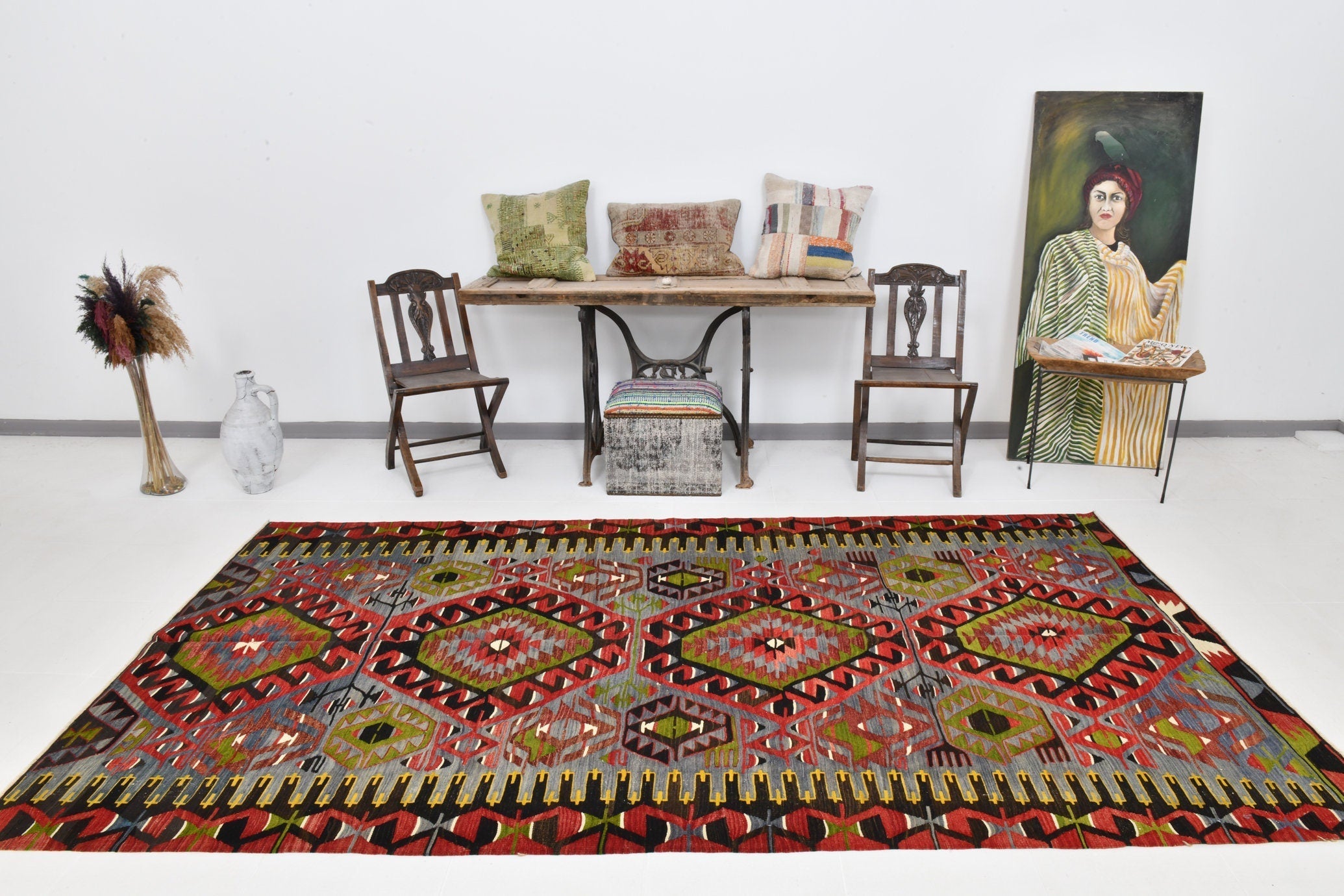 Vintage Kilim Anatolian 5’6’’ x 10’5’’ ft