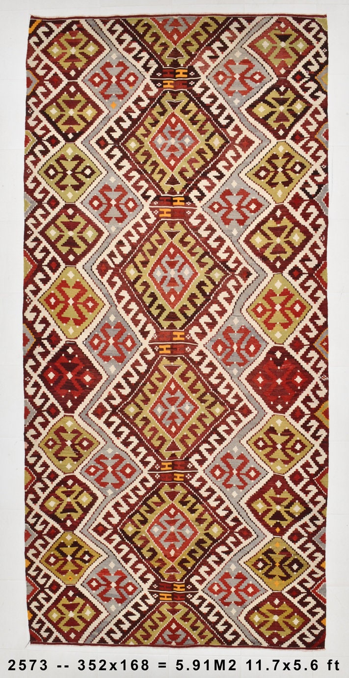 Vintage Kilim Anatolian 5'6" x 11'7" ft