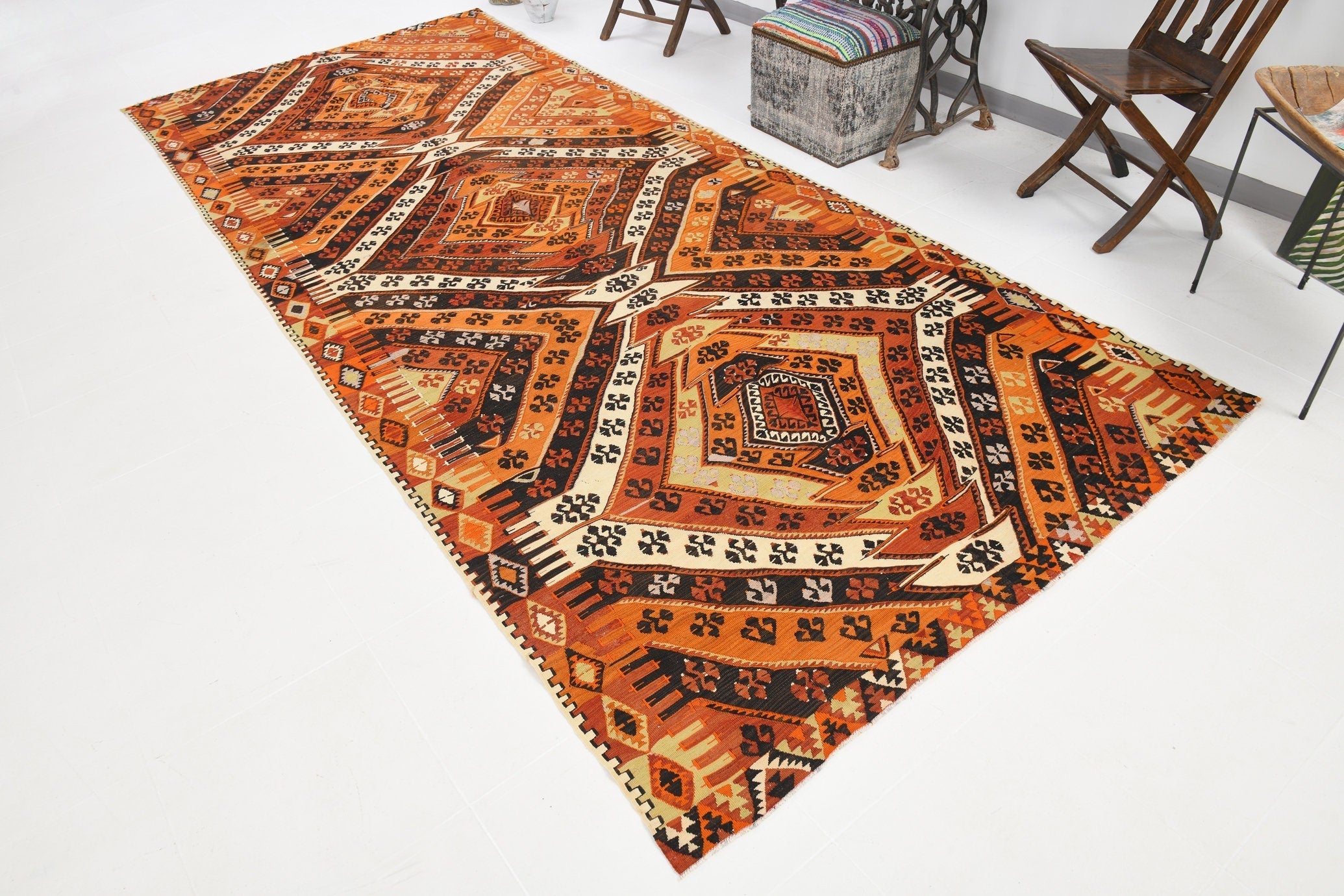Vintage Kilim Anatolian 5'6" x 13'3" ft
