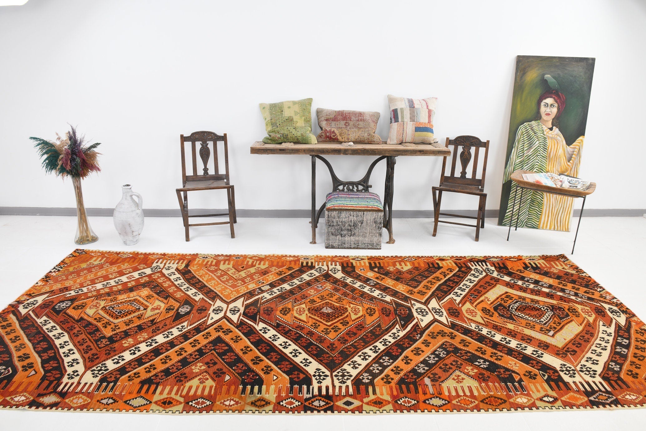 Vintage Kilim Anatolian 5'6" x 13'3" ft