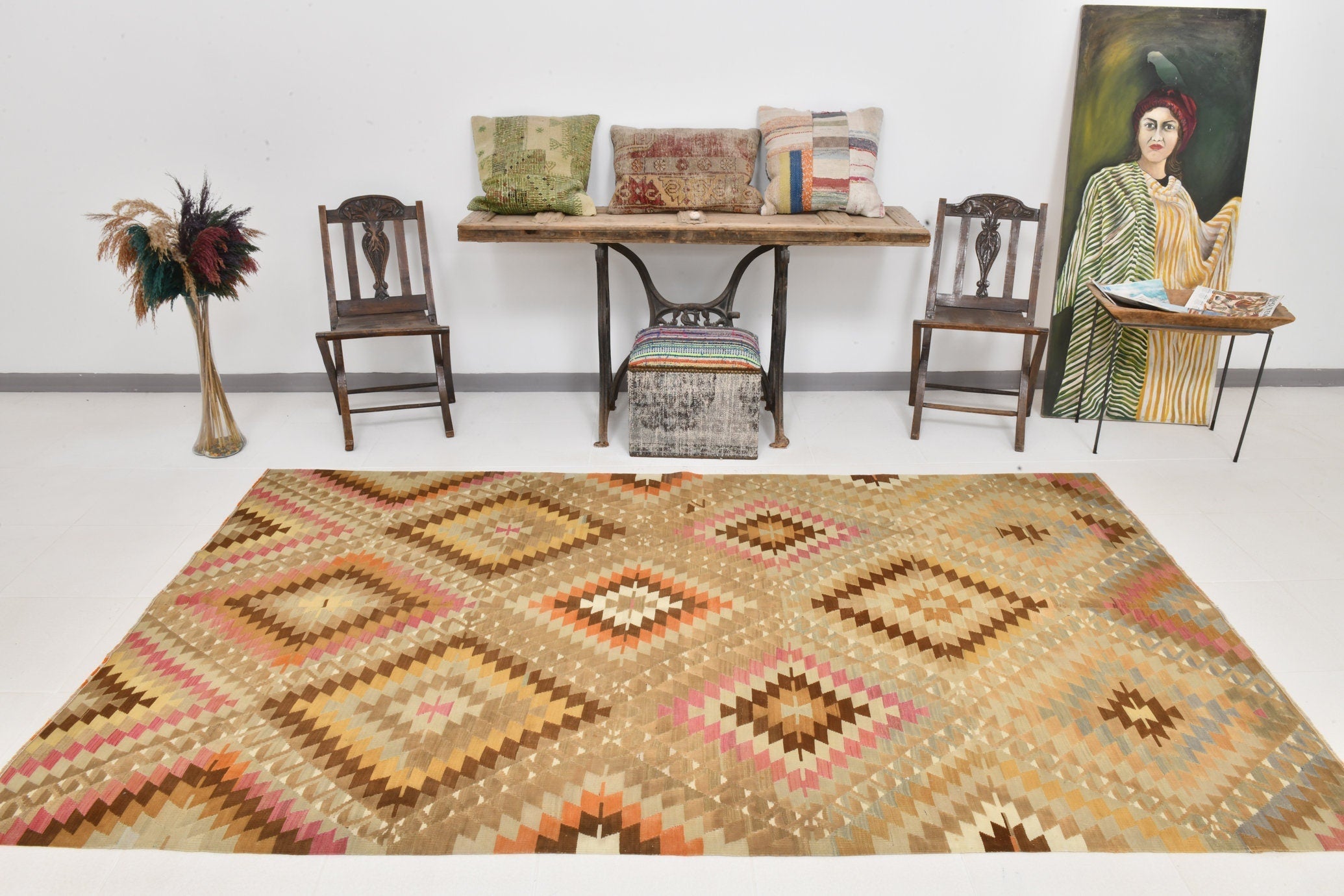 Vintage Kilim Anatolian 5'6" x 9'6" ft