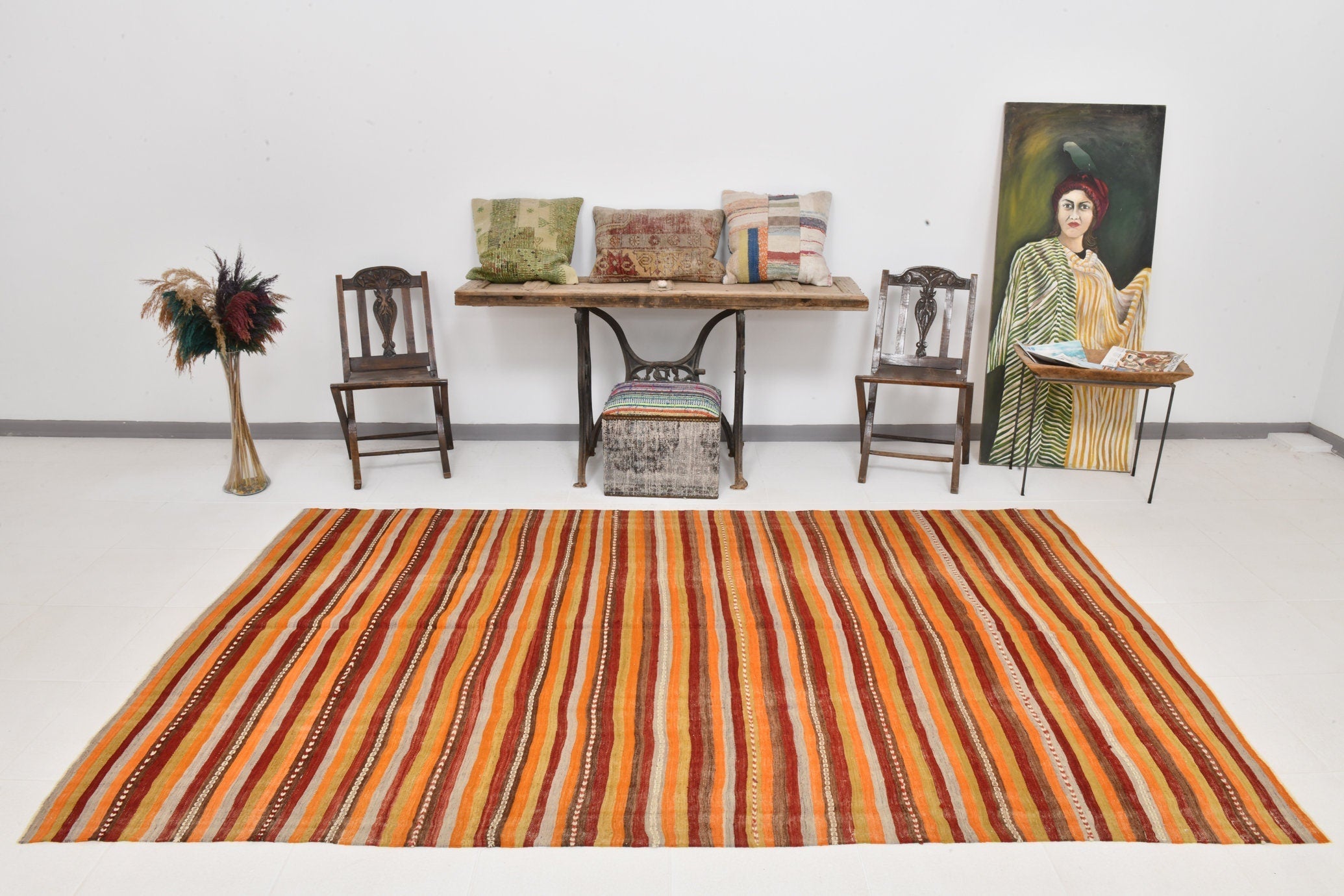 Vintage Kilim Anatolian 5'6" x 9'7" ft