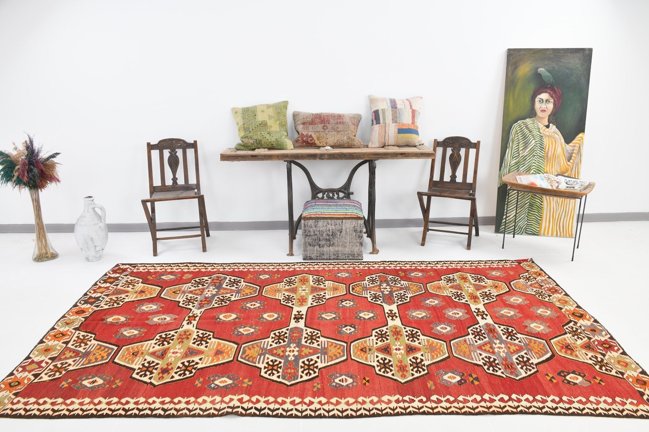 Vintage Kilim Anatolian 5’7’’ x 10’5’’ ft