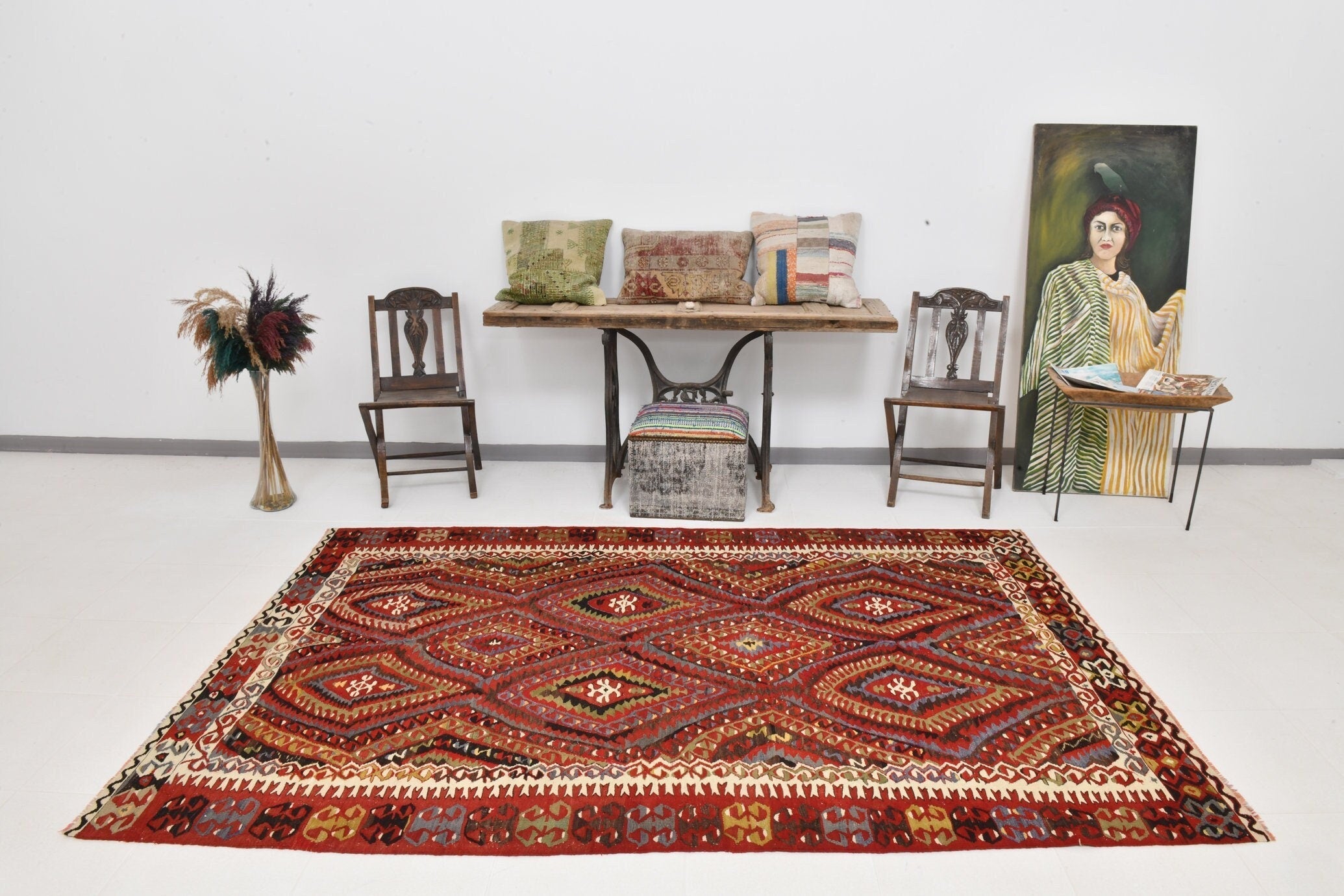 Vintage Kilim Anatolian 5’7’’ x 8’10’’ ft