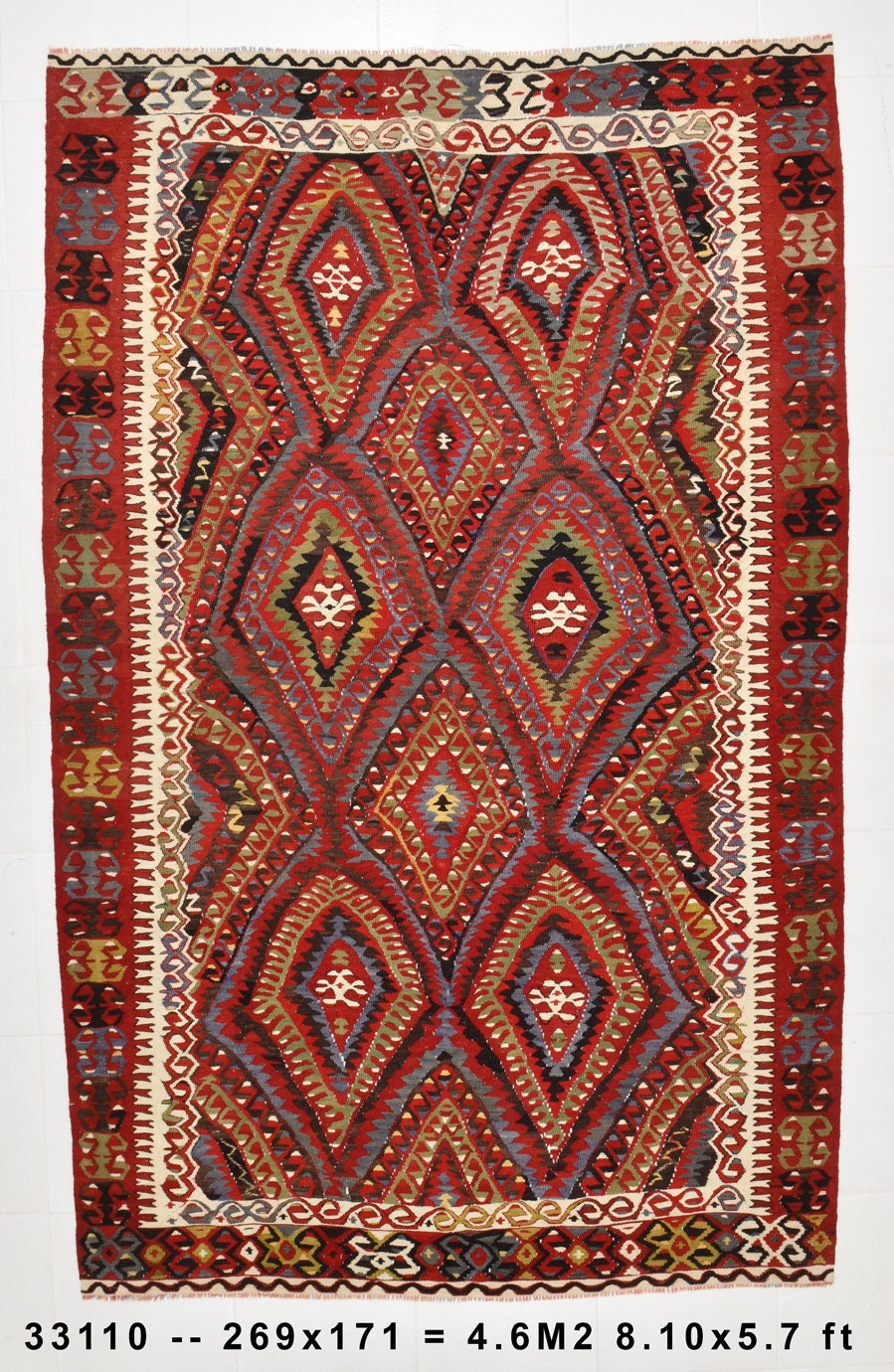 Vintage Kilim Anatolian 5’7’’ x 8’10’’ ft
