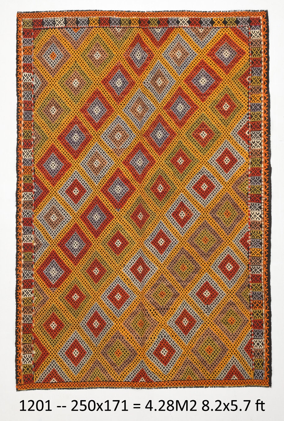 Vintage Kilim Anatolian 5’7’’ x 8’2’’ ft