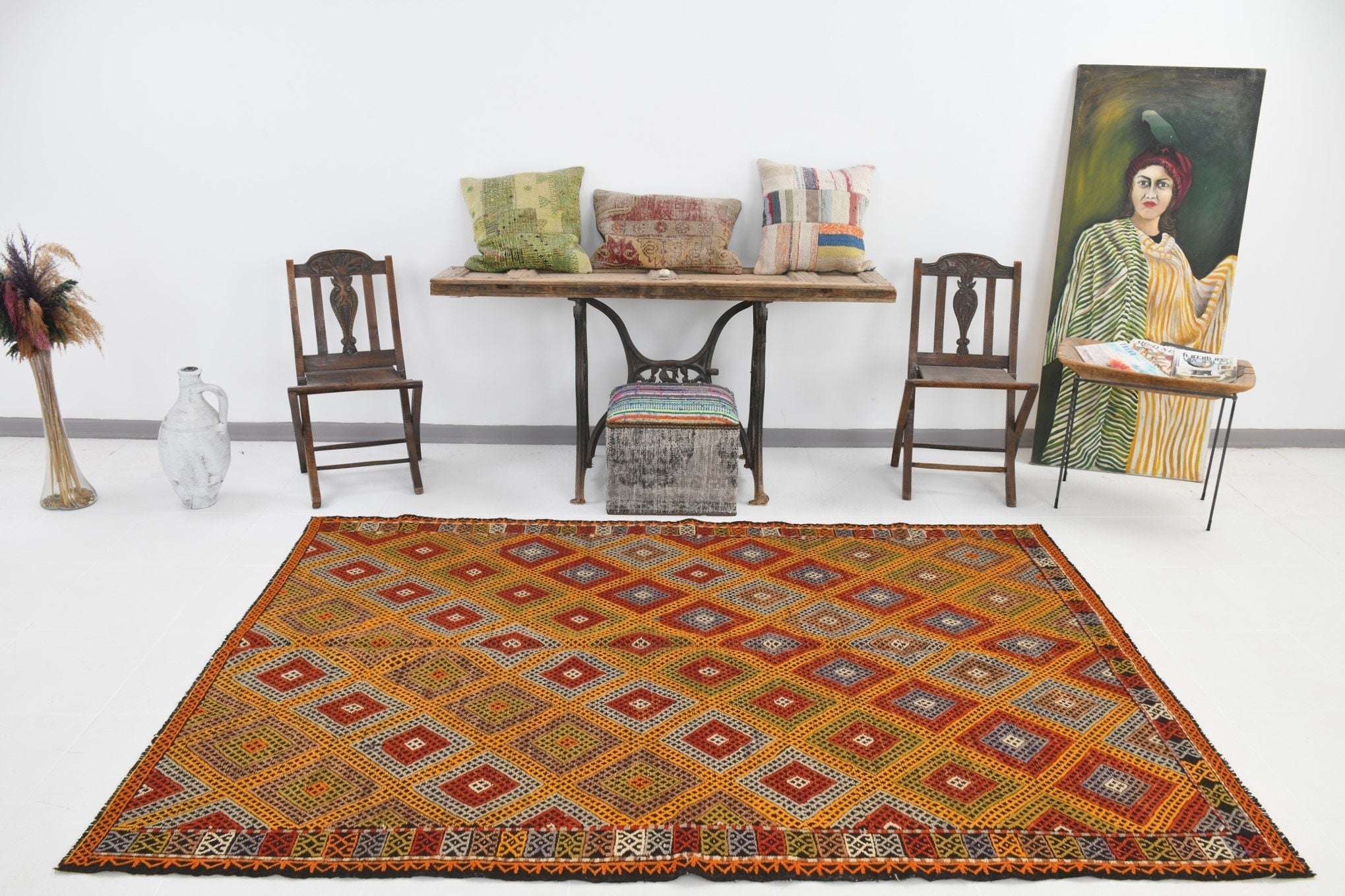 Vintage Kilim Anatolian 5’7’’ x 8’2’’ ft