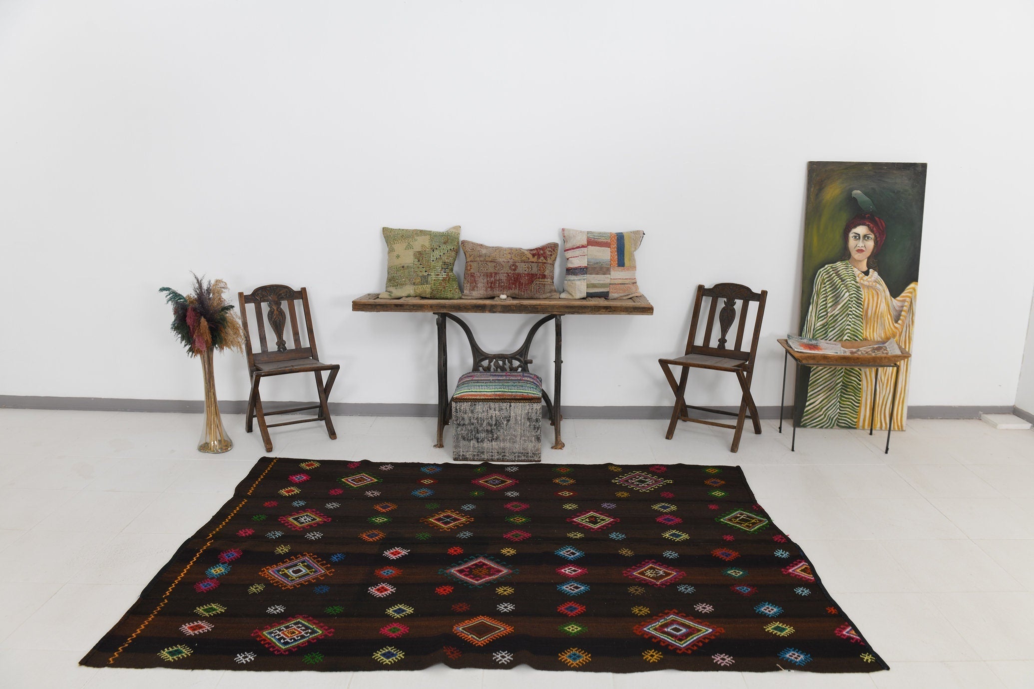 Vintage Kilim Anatolian 5'7" x 8'3" ft