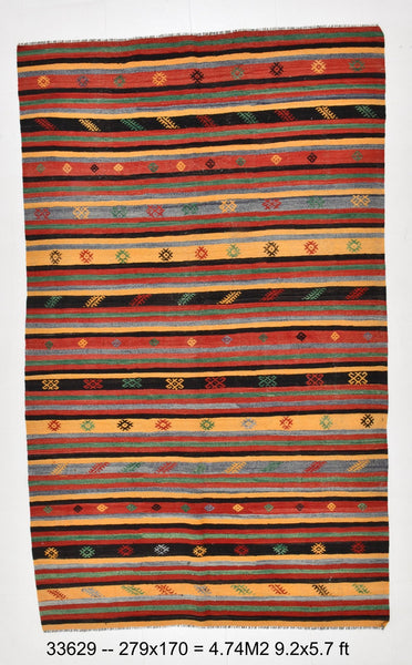 Vintage Kilim Anatolian 5'7" x 9'2" ft