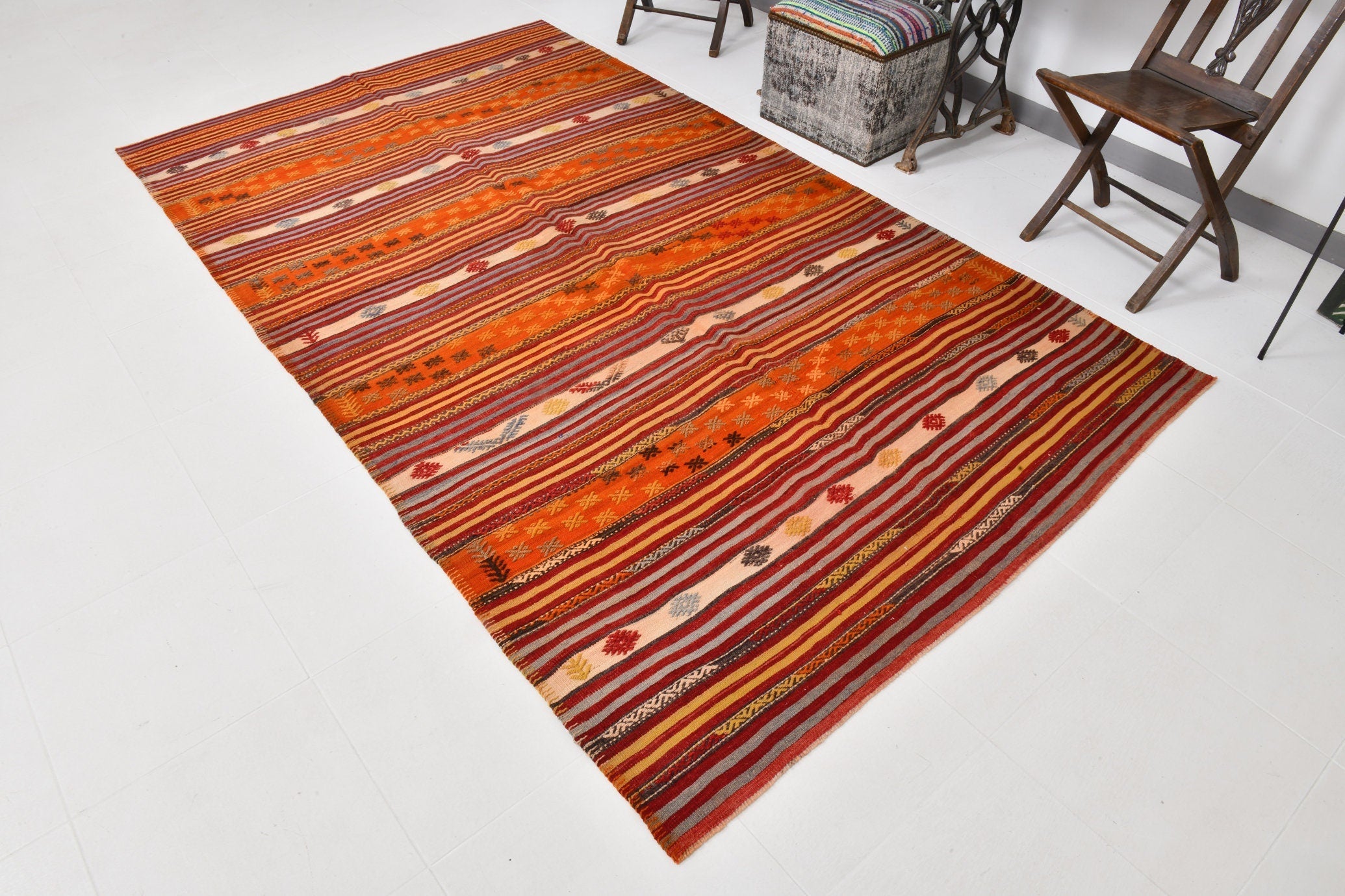 Vintage Kilim Anatolian 5'7" x 9'5" ft