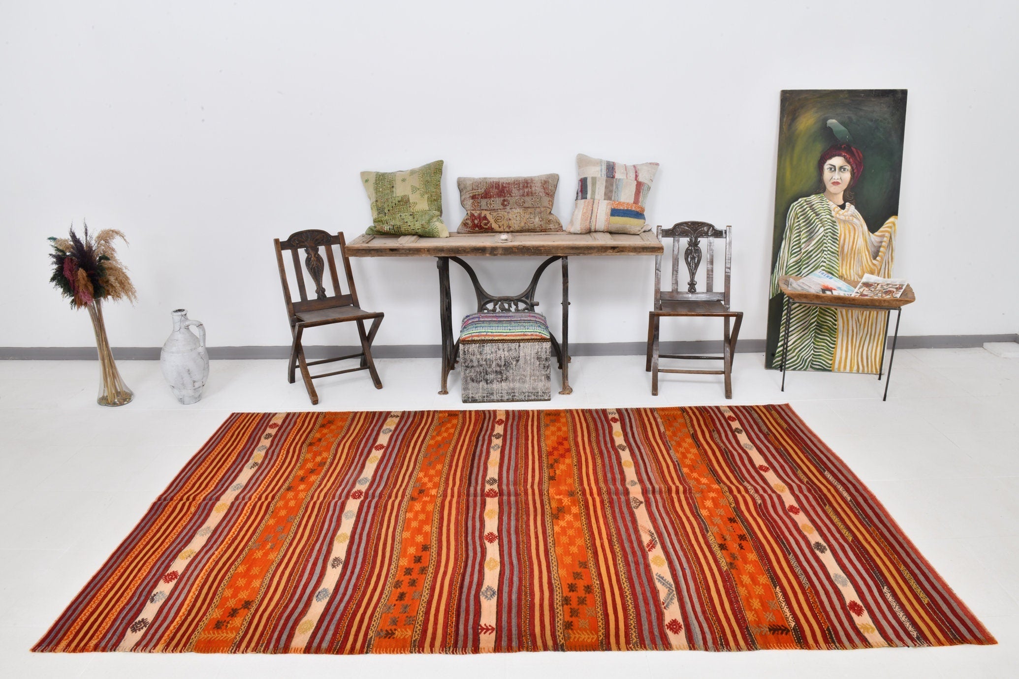 Vintage Kilim Anatolian 5'7" x 9'5" ft