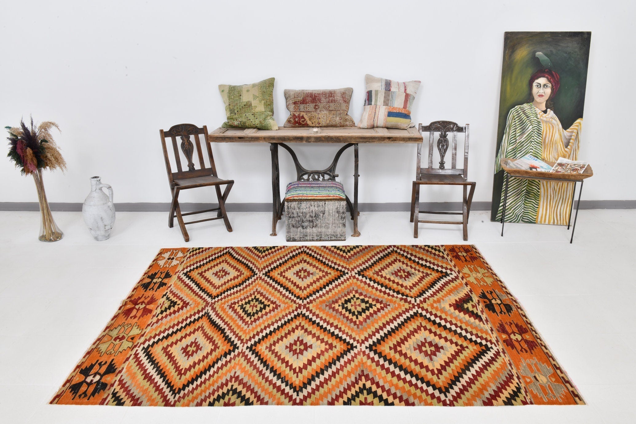Vintage Kilim Anatolian 5’8’’ x 7’10’’ ft