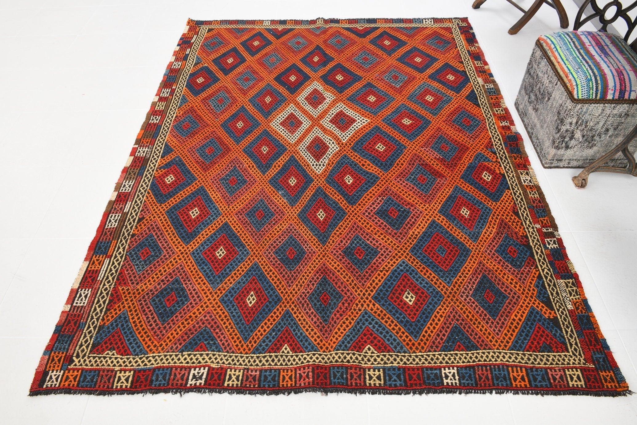Vintage Kilim Anatolian 5’8’’ x 7’6’’ ft