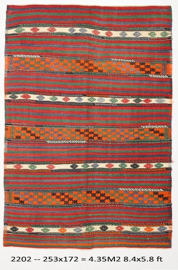 Vintage Kilim Anatolian 5'8" x 8'4" ft