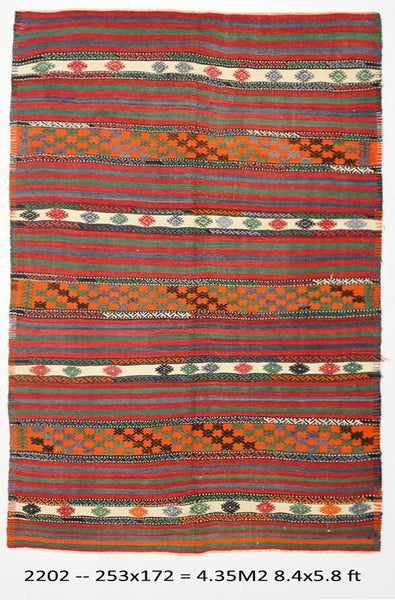 Vintage Kilim Anatolian 5'8" x 8'4" ft