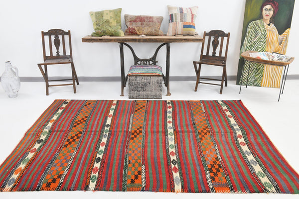 Vintage Kilim Anatolian 5'8" x 8'4" ft
