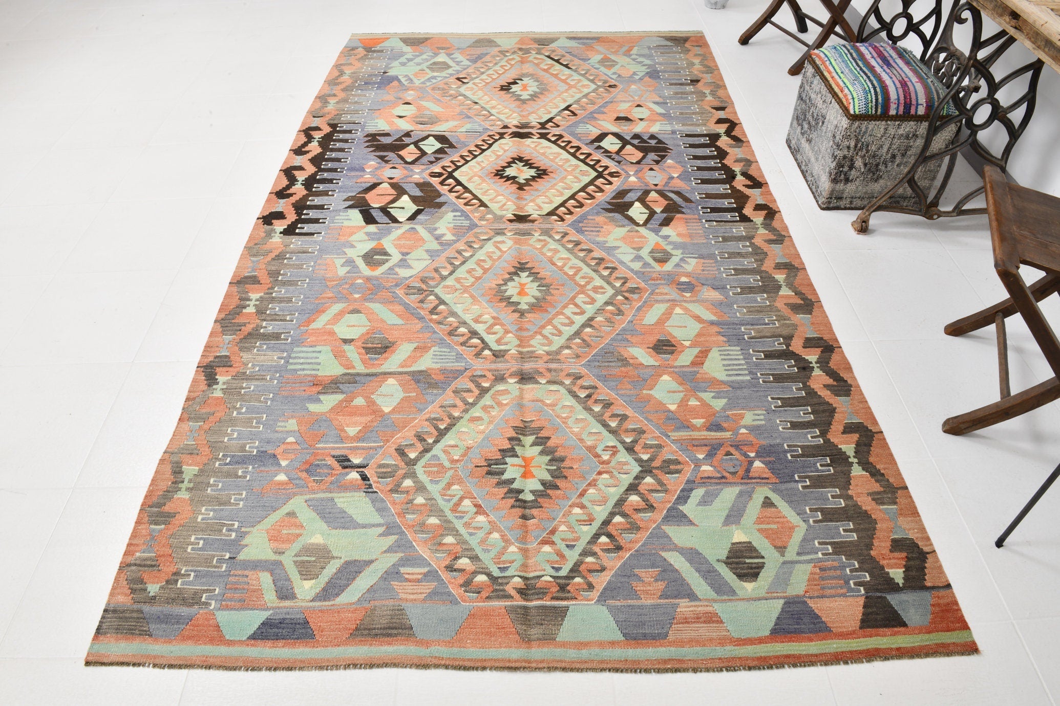 Vintage Kilim Anatolian 5'9" x 10'0" ft