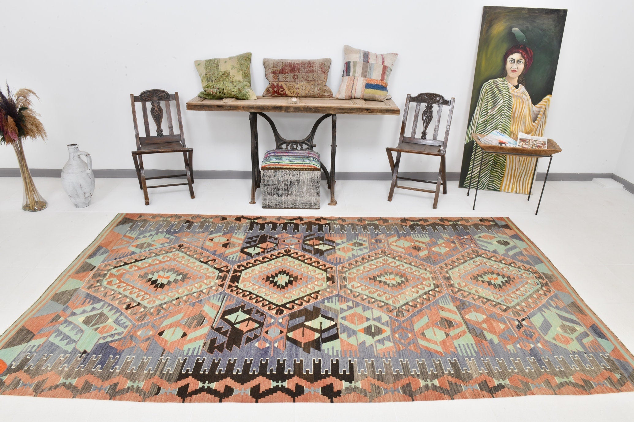 Vintage Kilim Anatolian 5'9" x 10'0" ft