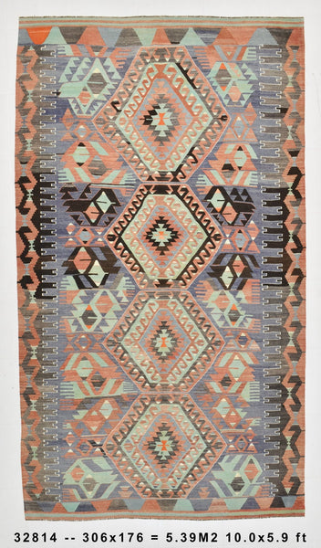 Vintage Kilim Anatolian 5'9" x 10'0" ft