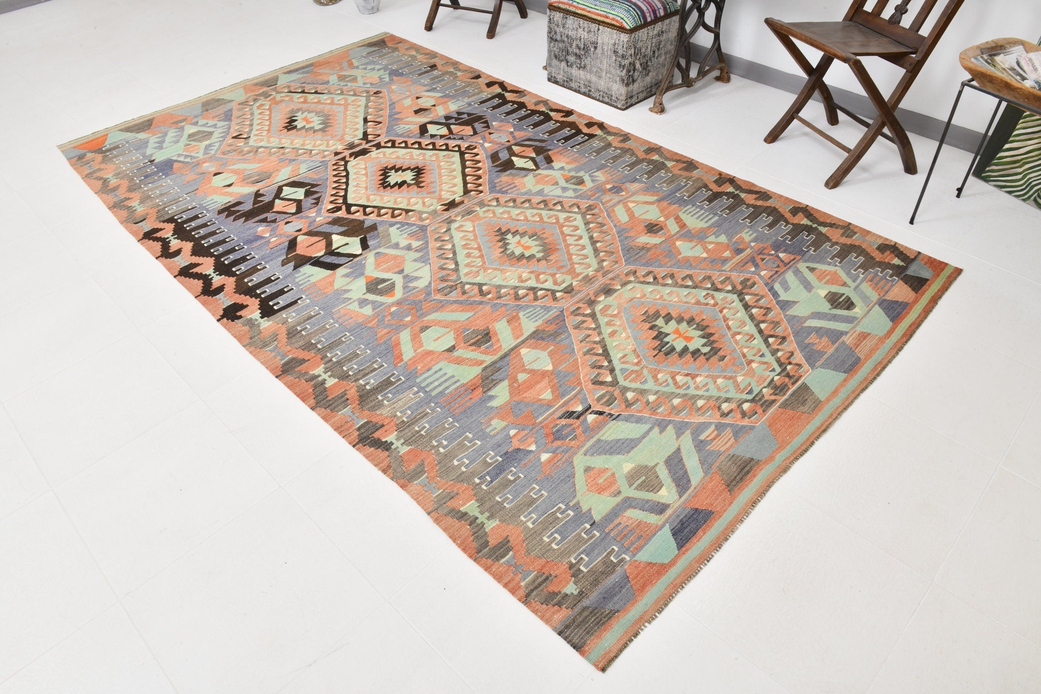 Vintage Kilim Anatolian 5'9" x 10'0" ft