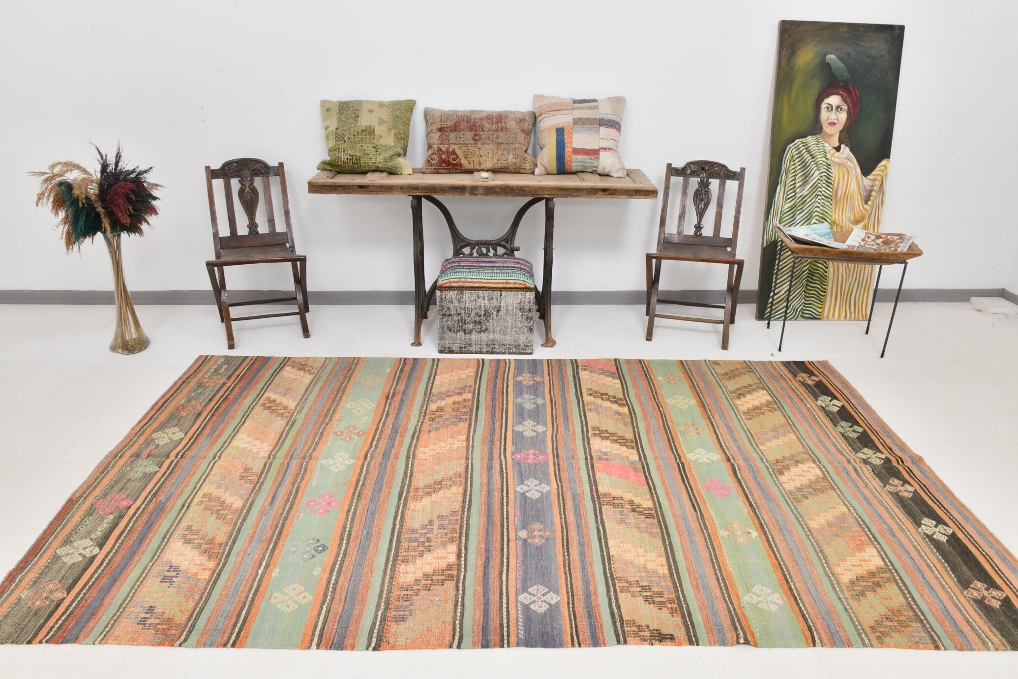 Vintage Kilim Anatolian 5'9" x 10'1" ft