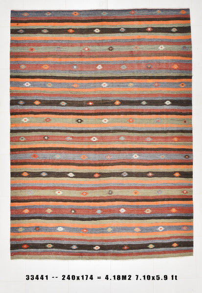Vintage Kilim Anatolian 5’9’’ x 7’10’’ ft