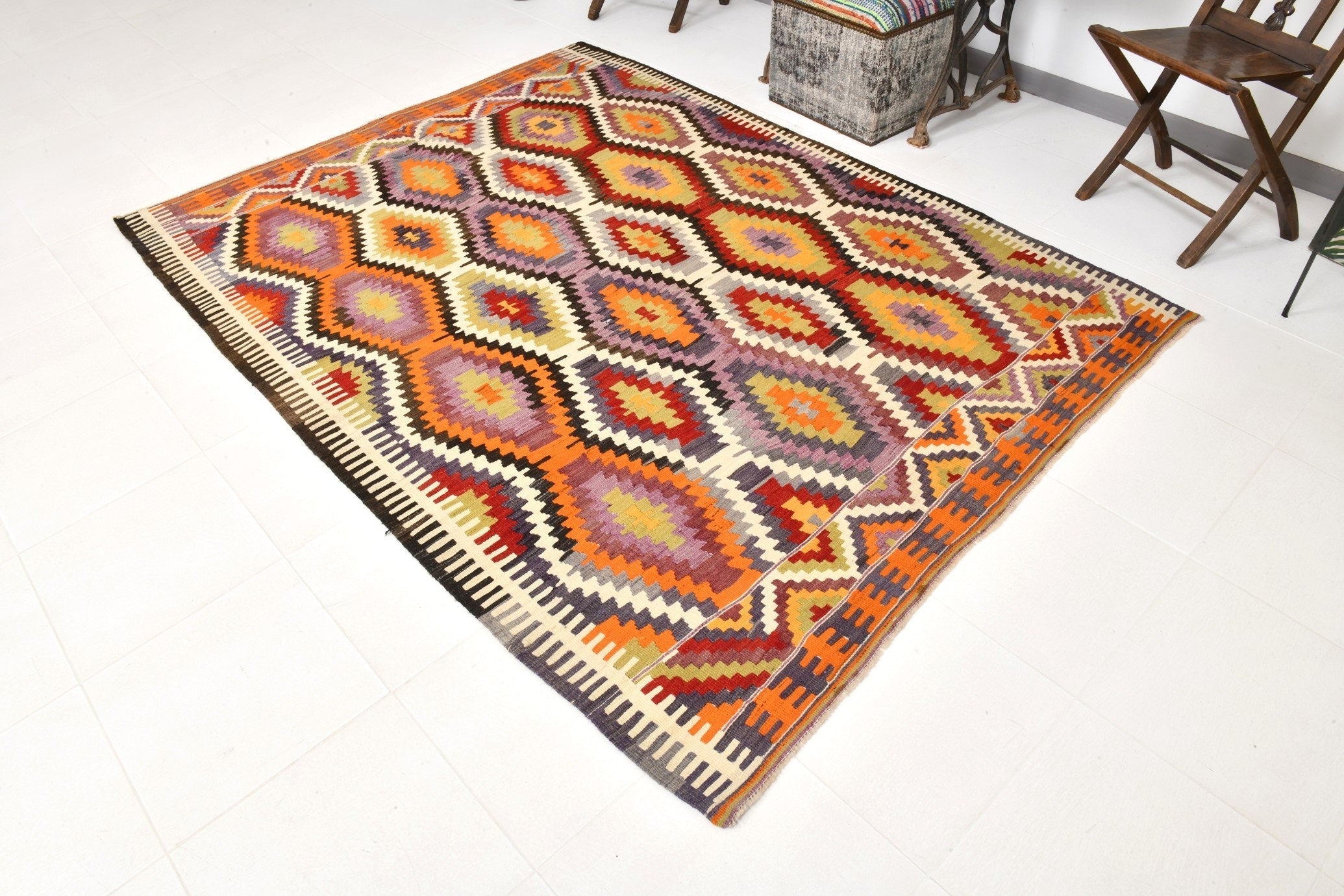 Vintage Kilim Anatolian 5'9" x 7'12" ft