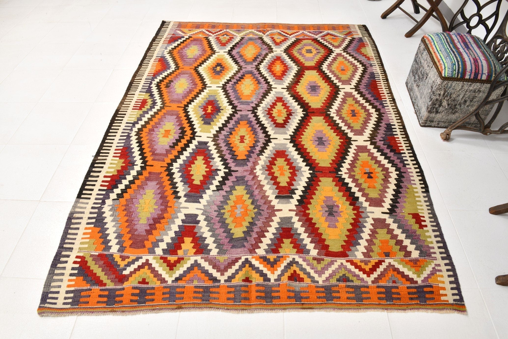 Vintage Kilim Anatolian 5'9" x 7'12" ft