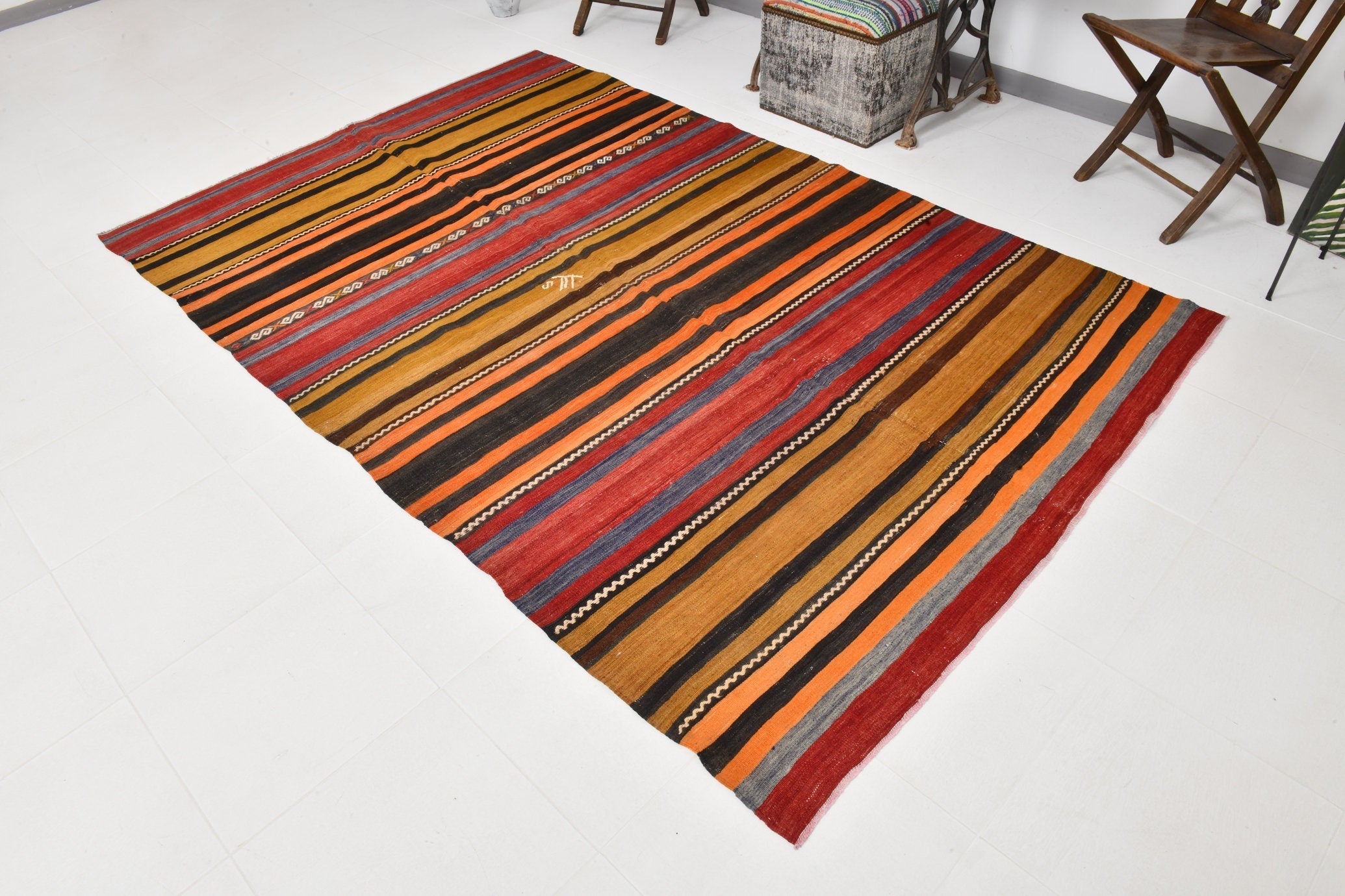 Vintage Kilim Anatolian 5'9" x 8'11" ft