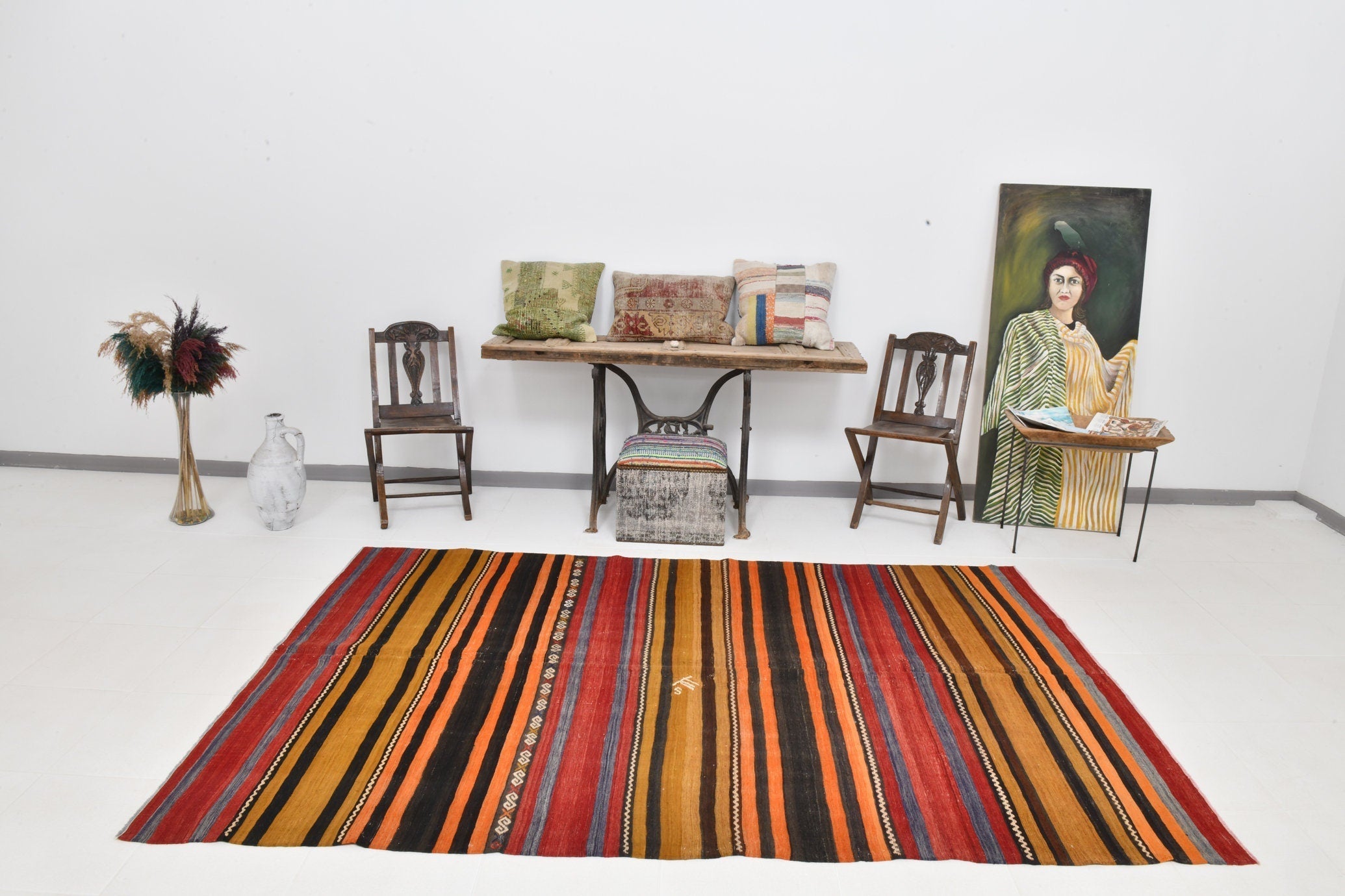 Vintage Kilim Anatolian 5'9" x 8'11" ft
