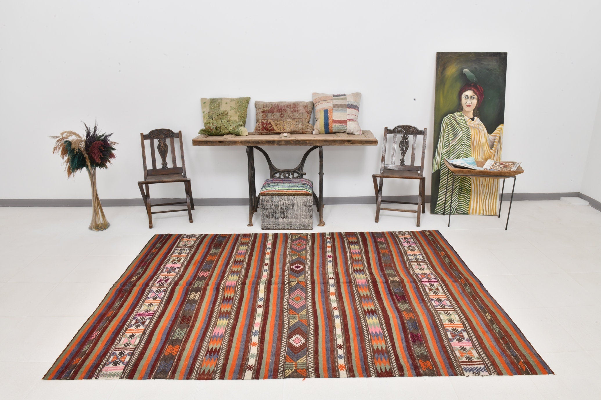 Vintage Kilim Anatolian 5'9" x 8'4" ft